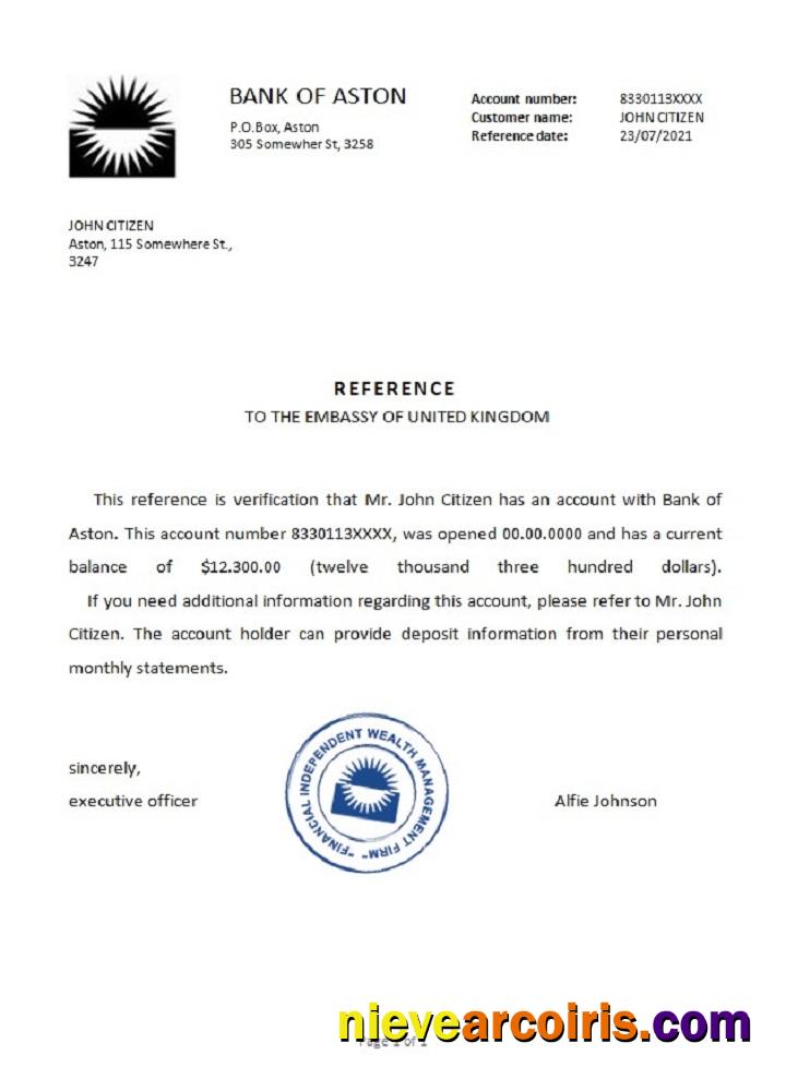 United Kingdom Bank of Aston reference